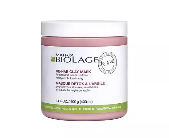 Matrix Biolage R.A.W. Re-Hab Clay Mask Маска з глиною для відновлення пошкодженого волосся, 400 мл, фото 