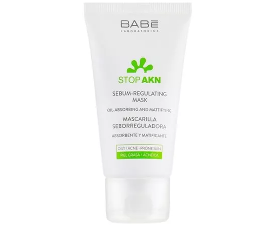 Себорегулирующая маска Babe Laboratorios Stop AKN Sebum-Regulating Mask, 50 ml
