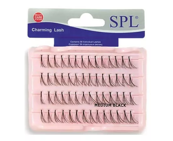 Пучки штучних вій середні SPL Individual Lashes Medium Black EE-2, фото 