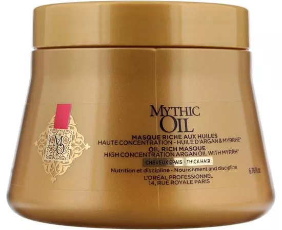 L'Oreal Professionnel Mythic Oil Masque For Thick Hair Маска для товстих волосся, 200 мл, фото 