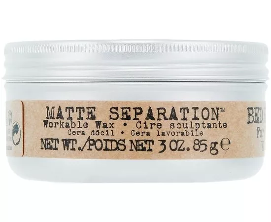 М'який віск для укладки з матовим ефектом Tigi B For Men Matte Separation Workable Wax, 85 g, фото 