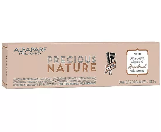 Крем-краска для волос безаммиачная Alfaparf Milano Precious Nature Permanent Coloring Cream Ammonia Free, 60 ml