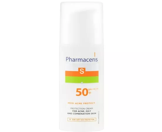 Сонцезахисний крем для шкіри з акне Pharmaceris S Medi Acne Protect Cream SPF50, 50ml, фото 