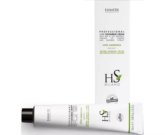 Барвник із низьким вмістом аміаку HS Milano Emmedi Professional Hair Colouring Cream, 100ml, фото 