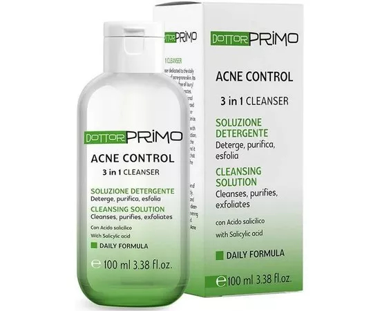 Салициловый 2% очищающий гель Акне Контроль Dottor Primo Acne Control 3 in 1 Cleanser, 100 ml