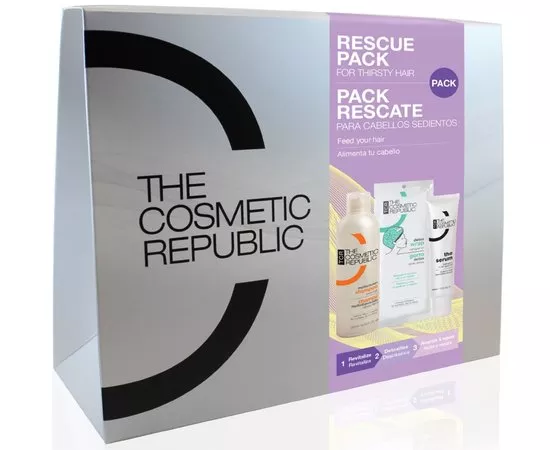 Набір для інтенсивного зволоження та живлення пошкодженого волосся The Cosmetic Republic Rescue Pack, фото 