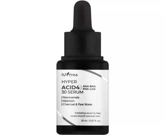 Сыворотка-пилинг смывающаяся в основе с кислотами Isntree Hyper Acid4 AHA BHA PHA LHA 30 Serum, 20 ml