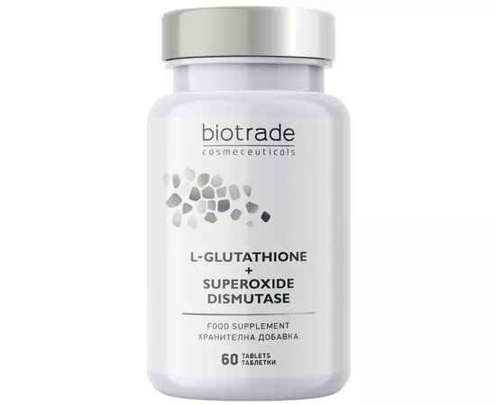 Антиоксидантный комплекс для омоложения и против пигментации Biotrade Intensive L-Glutathione + Superoxide Dismutase, 60 caps