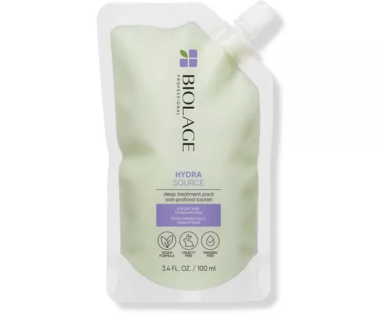 Маска для увлажнения сухих волос Biolage Hydra Source Deep Treatment Pack Hair Mask, 100 ml