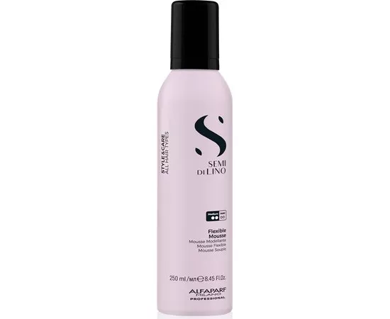 Мус для укладання волосся еластичної фіксації Alfaparf Milano Semi Di Lino Style & Care Flexible Mousse, 250 ml, фото 