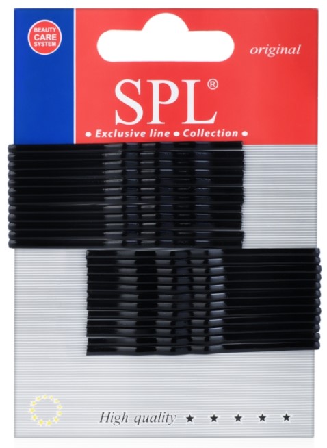 Невидимки для волос фрезерованные черные SPL 60901