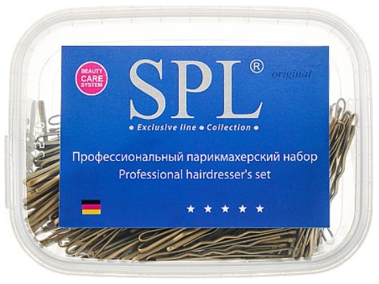 Невидимки для волос фрезерованные золотистые с одним шариком SPL 70913