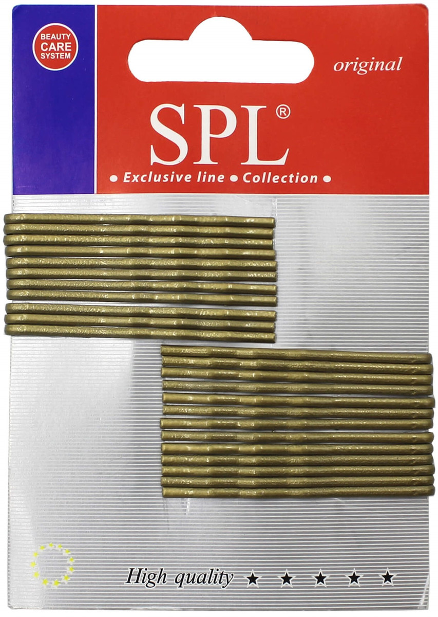 Невидимки для волос фрезерованные золотистые SPL 50903