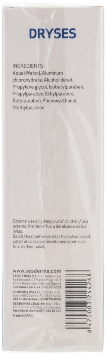 Антипотовая жидкость в виде спрея Sesderma Dryses Antitranspirant Solution, 100 ml, изображение 3