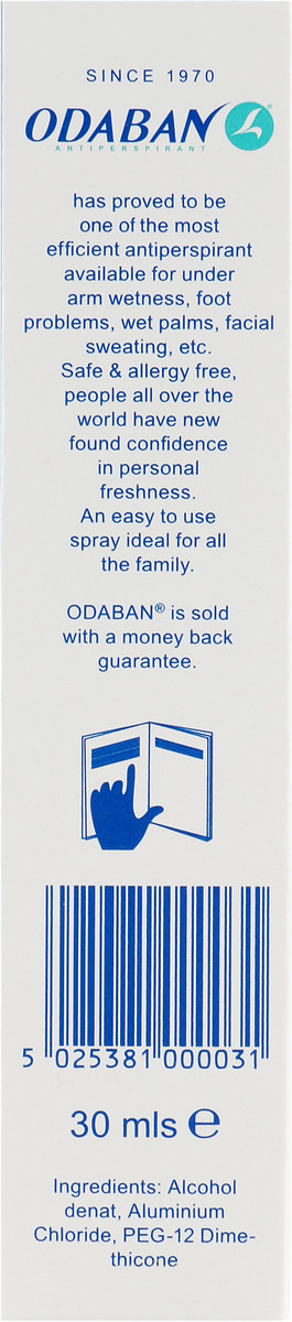 Универсальный спрей-антиперспирант 20% Odaban Spray, 30 ml, изображение 3