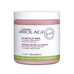 Маска с глиной для восстановления поврежденных волос Biolage R.A.W. Re-Hab Clay Mask, 400 ml