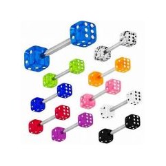 Steel Evolution Barbell Style Mix Сережки для мови кубики асорті в наборі, 43 шт, фото 