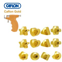 Серьги для прокола Формы ассорти позолота Caflon Gold Mix Shapes Gold, 12 пар