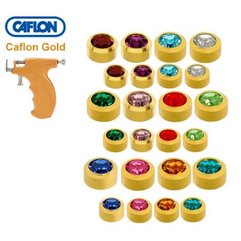 Серьги для прокола ушей ассорти завальцованные средние и мини Caflon Gold Mix Bezel Set, 24 пары