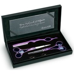 Набір 2 ножиць і бритва фіолетові Artero Symet 5.5 & Creative L43, фото 