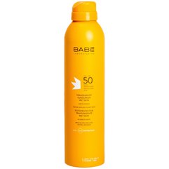Солнцезащитный спрей с матирующим эффектом SPF50 Babe Laboratorios Transparent Sunscreen Wet Skin, 200 ml