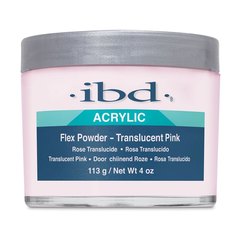 IBD Translucent Pink Flex Polymer Powder, 113 м - прозоро-рожева акрилова пудра, фото 