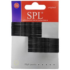 Невидимки для волос фрезерованные черные SPL 50901