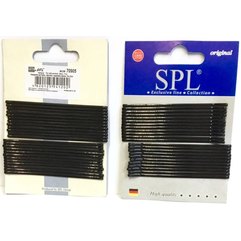 Невидимки для волос фрезерованные черные SPL 70905