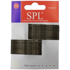 Невидимки для волос фрезерованные коричневые SPL 50902