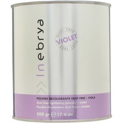 Осветляющая пудра фиолетовая, беспылевая Inebrya Dust Free Lightening Powder Violet, 500 g