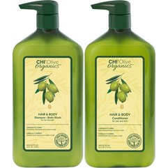 CHI Olive Organics Hair And Body Big Kit Набір для волосся з оливою, 710 + 710 мл, фото 