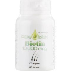 Биотин витамины для роста волос капсулы MinoMax Biotin, 100 шт