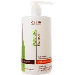 Ollin Professional Basic Line Daily Shampoo Шампунь для частого застосування з екстрактом листя камелії, 750 мл, фото 