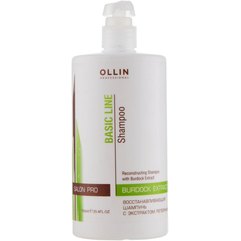 Ollin Professional Basic Line Reconstructing Shampoo with Burd Відновлюючий шампунь з екстрактом реп'яха, 750 мл, фото 