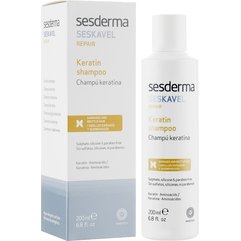 Восстанавливающий шампунь с кератином Sesderma Seskavel Repair Keratin Shampoo, 200 ml
