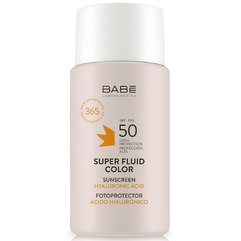 Сонцезахисний супер флюїд для обличчя з відтінком Babe Laboratorios Super Fluid Color SPF50, 50 ml, фото 