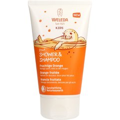 Weleda Kids 2in1 Shower & Shampoo Fruchtige Orange Дитячий шампунь-гель для волосся і тіла Апельсин, 150 мл, фото 