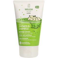 Детский шампунь-гель для волос и тела Лайм Weleda Kids 2in1 Shower & Shampoo Spritzige Limette, 150 ml