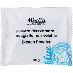 Mirella Professional Blue Bleach Powder Осветляющая антіжелтая пудра для волосся, фото 