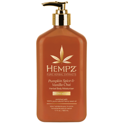 Молочко увлажняющее для тела Пряная тыква, ваниль и корица Hempz Pumpkin Spice and Vanilla Chai Limited Edition Herbal Body Moisturizer, 500 ml