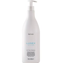 Антижёлтый шампунь для холодных оттенков блонд Kemon Lunex System Ice Toner Shampoo, 1000 ml