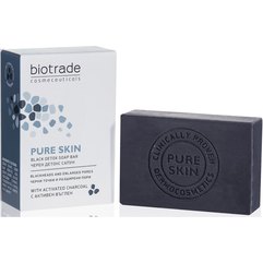 Biotrade Pure Skin Black Detox Soap Bar Мило-детокс для шкіри обличчя і тіла з розширеними порами, 100 г, фото 