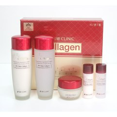 3W CLINIC Collagen Skin Care 3 Items Set Набір для обличчя з колагеном (тонік/емульсія/крем), фото 