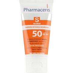 Pharmaceris S Sun Protect Intense Protective Face Cream SPF 50+ гідроліпідного заспокійливий сонцезахисний крем для обличчя SPF 50, 50 мл, фото 