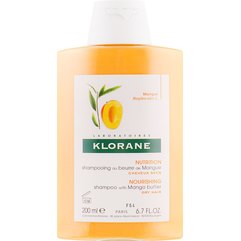 Klorane Shampoo With Mango Butter Живильний шампунь з маслом манго для сухого і пошкодженого волосся, фото 