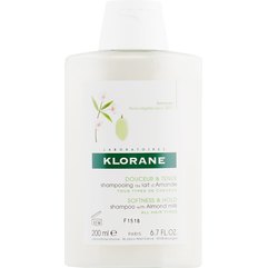 Шампунь с миндальным молочком для объема для тонких волос Klorane Shampoo With Almond Milk, 200 ml