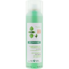 Klorane Dry Shampoo Sebo-Regulaiting Сухий себорегулюючий шампунь-спрей з екстрактом кропиви для темного волосся, 150 мл, фото 