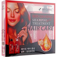 Набір для волосся із червоним женьшенем (шампунь/бальзам) 3W CLINIC Red Ginseng Shampoo Aging Treatment Set, фото 