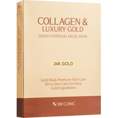 Гідрогелеві маски для обличчя 3W CLINIC Collagen Luxury Gold Energy Hydrogel Facial Mask, 5 шт х 30 гр, фото 