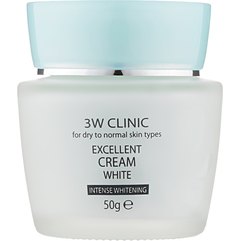 Крем для обличчя, що освітлює з рослинними екстрактами 3W CLINIC Excellent White Cream, 50 мл, фото 